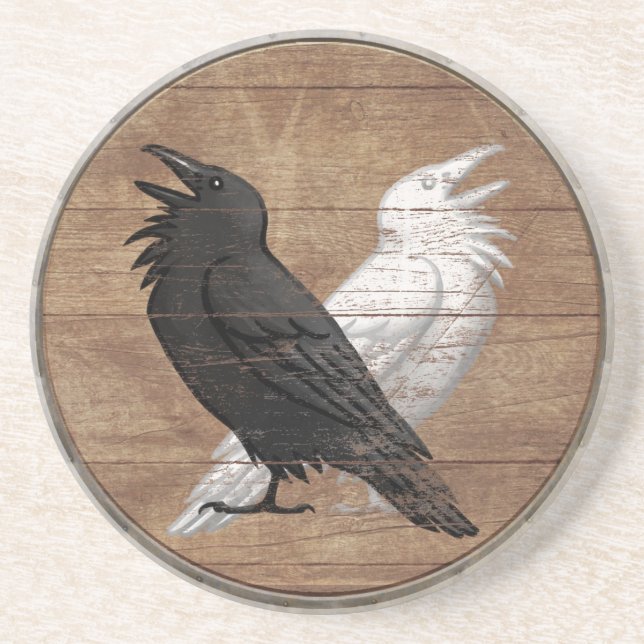 Viking Shield Coaster - Odin's Ravens (Front)