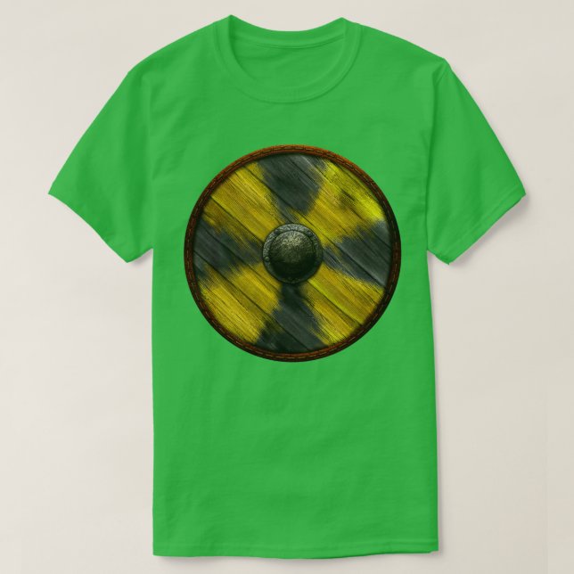 Viking Shield Cross Black Yellow T-Shirt (Design Front)