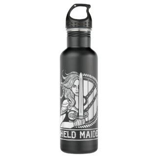 Viking Shield Maiden Female Warrior Norse Mytholog 710 Ml Water Bottle