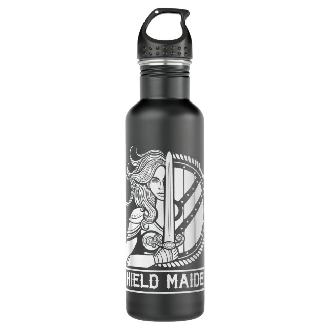 Viking Shield Maiden Female Warrior Norse Mytholog 710 Ml Water Bottle (Front)