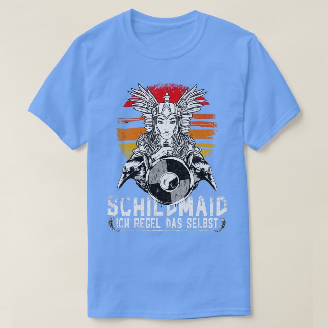 Viking Shieldmaiden Vintage Raven T-Shirt (Design Front)