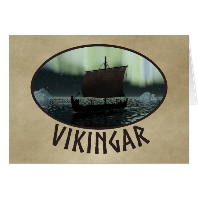 Viking Ship And Northern Lights (Front Horizontal)