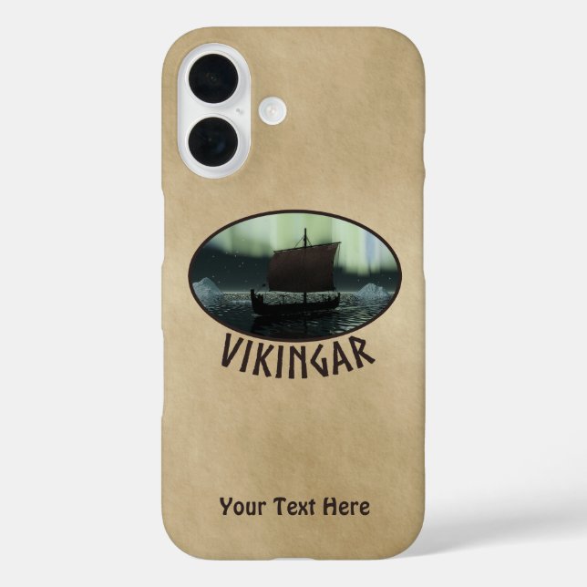 Viking Ship And Northern Lights Case-Mate iPhone Case (Back)