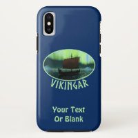 Viking Ship And Northern Lights