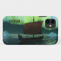 Viking Ship And Northern Lights