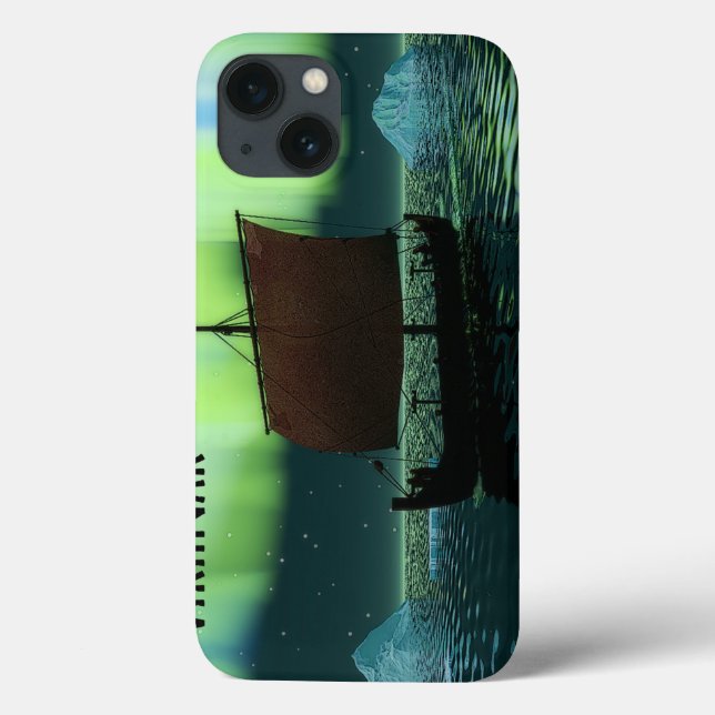 Viking Ship And Northern Lights Case-Mate iPhone Case (Back)