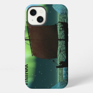 Viking Ship And Northern Lights iPhone 13 Case