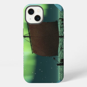 Viking Ship And Northern Lights iPhone 13 Case