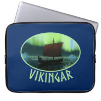 Viking Ship And Northern Lights