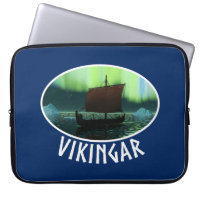 Viking Ship And Northern Lights