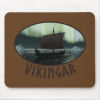 Viking Ship And Northern Lights
