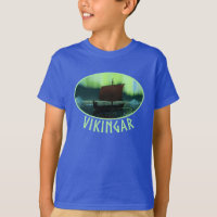 Viking Ship And Northern Lights