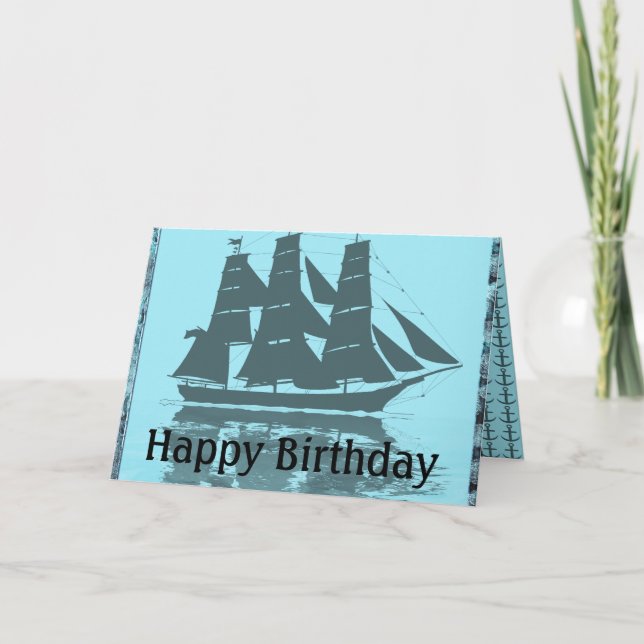 Viking Ship Birthday Card (Front)