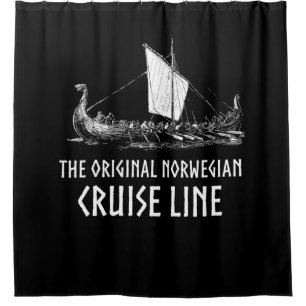 Viking Ship Cruise Line Odin And Valhalla Shower Curtain