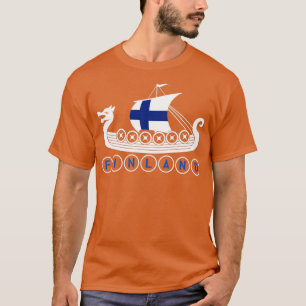 Viking Ship Finnish Flag Finland T-Shirt