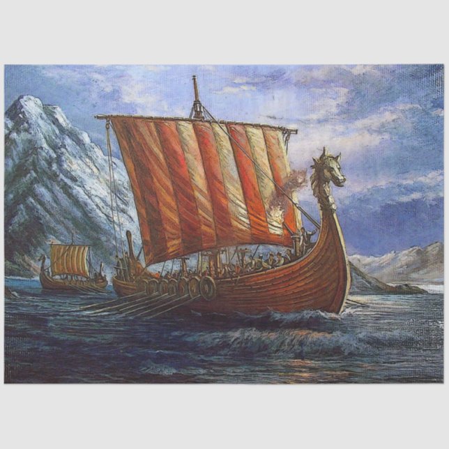 Viking Ship Gift Tissue Paper (Front)