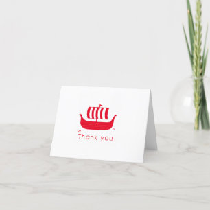 Viking ship longboat design thank you card