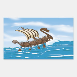 Viking Ship Rectangular Sticker