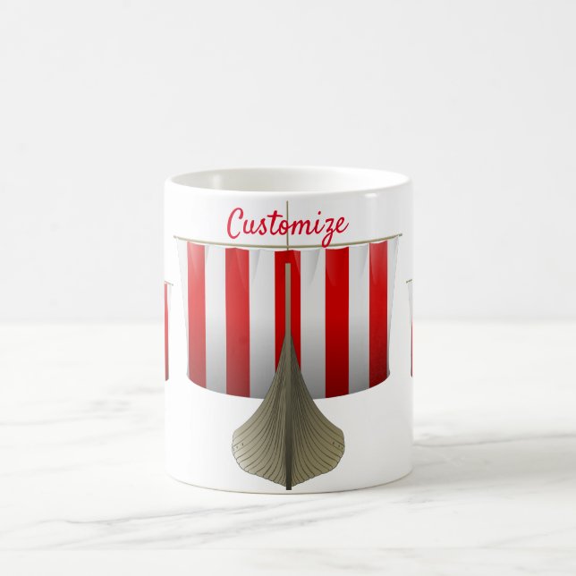 Viking Ship Sailing Thunder_Cove Coffee Mug (Center)