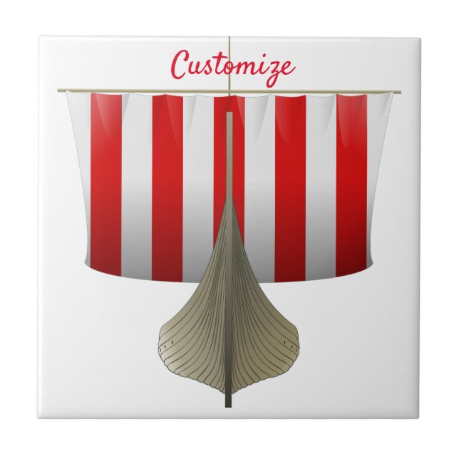 Viking Ship Sailing Thunder_Cove Tile (Front)