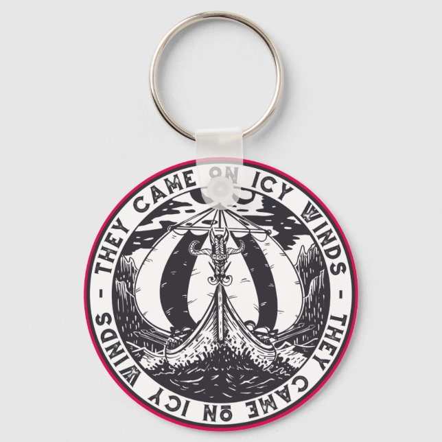 Viking Ship Scandinavian Nordic Design Key Ring (Front)