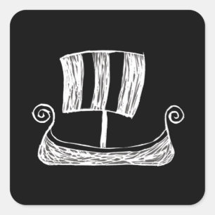 Viking Ship Square Sticker
