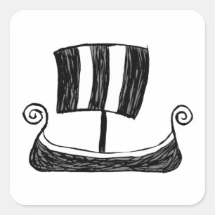 Viking Ship Square Sticker