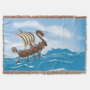 Viking Ship Throw Blanket