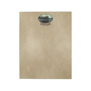 Viking Ship Under Northern Lights Notepad