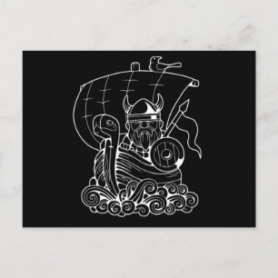 Viking Ship Warrior Norse Mythology Valhalla Gift Postcard