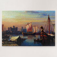 Viking Ships on River Thames Everhardus Koster