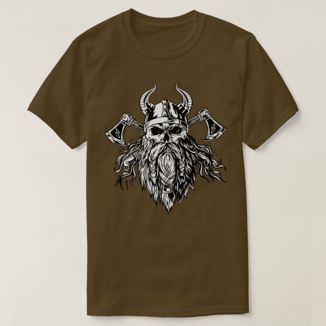 Viking skull ax warrior T-Shirt (Design Front)