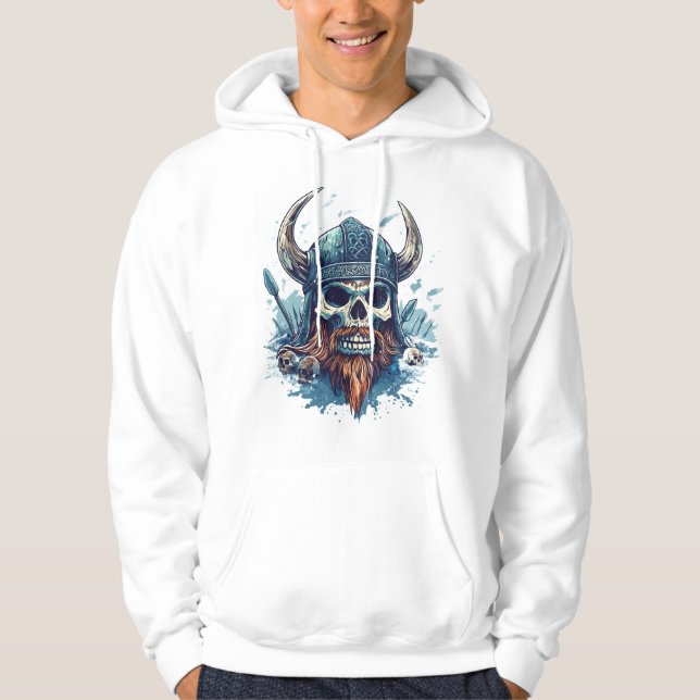 Viking Skull Berserker Hoodie (Front)