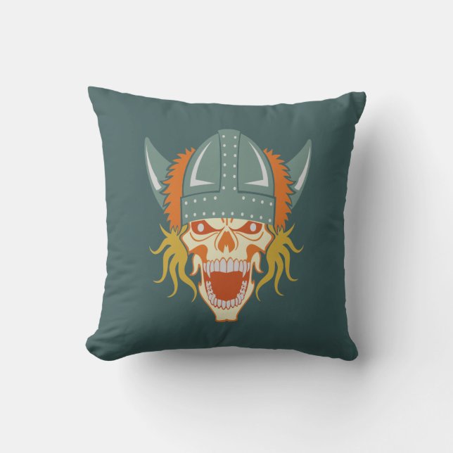 VIKING skull custom throw pillow (Front)