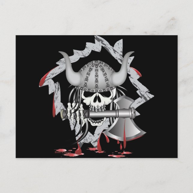 Viking Skull Postcard (Front)