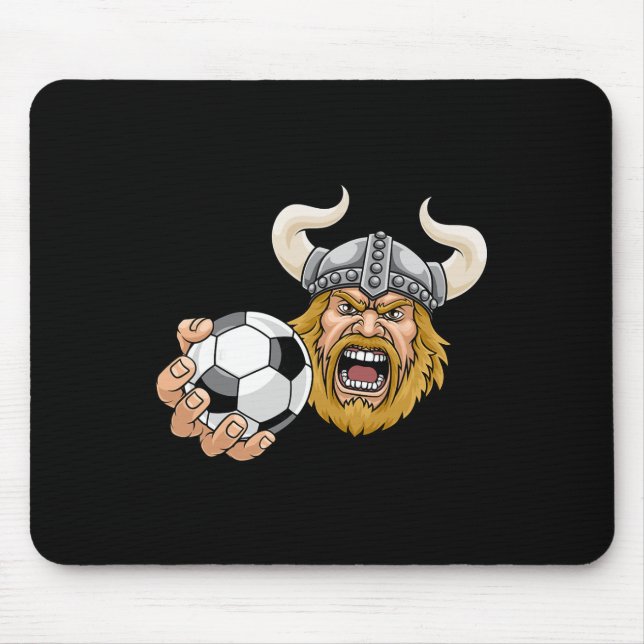 Viking Soccer Byll Cartoon Character Man  Mouse Pad (Front)