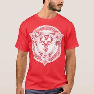 Viking Stag Vegvisir Helm Of Awe Valknut Norse Nor T-Shirt