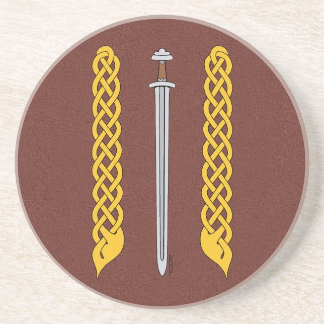 Viking Sword and Plaitwork Coaster (Front)
