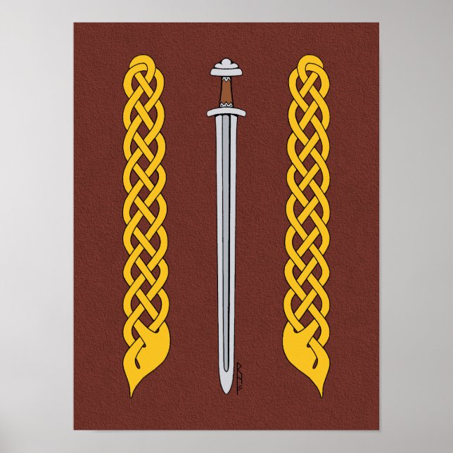 Viking Sword and Plaitwork Poster (Front)