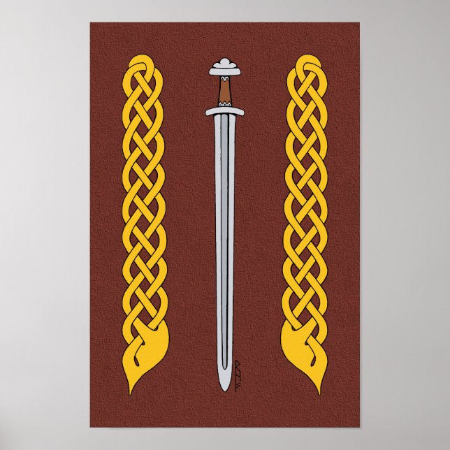 Viking Sword and Plaitwork Poster (Front)