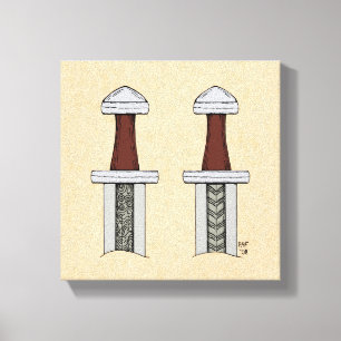Viking Sword Pattern Welding Canvas Print