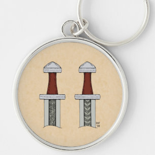 Viking Sword Pattern Welding Key Ring