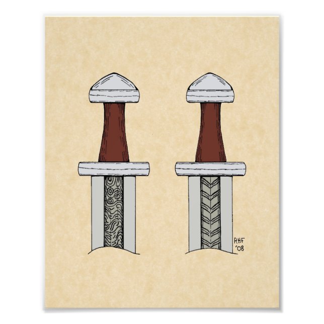 Viking Sword Pattern Welding Photo Print (Front)