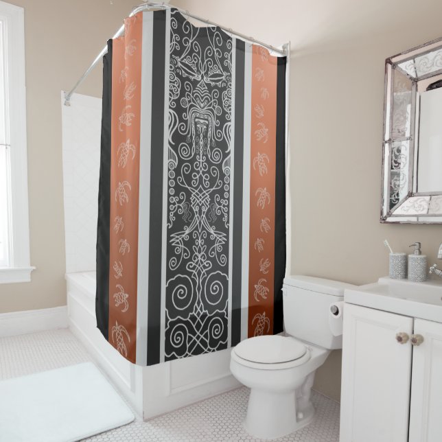 Viking Tattoo Shower Curtain (In Situ)