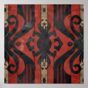 Viking Themed Intricate Pattern Poster