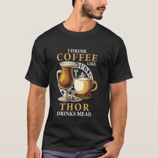 Viking Thor Norse God Coffee Drinking Humour Light T-Shirt