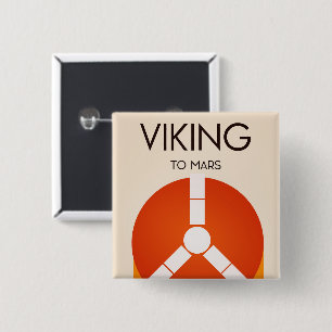 Viking to Mars Space Art 15 Cm Square Badge