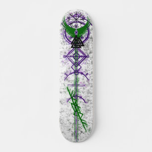 Viking trash poke design skateboard