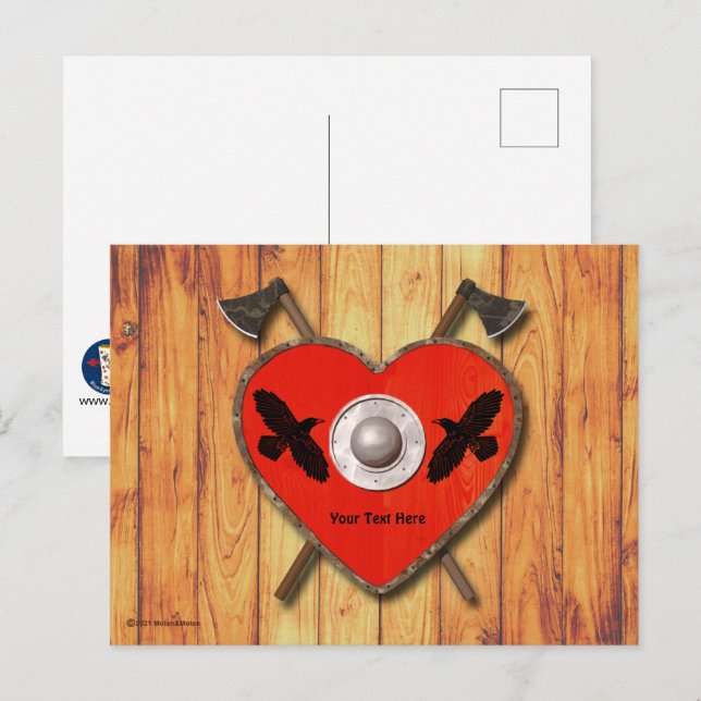 Viking Valentine - Raven Postcard (Front/Back)