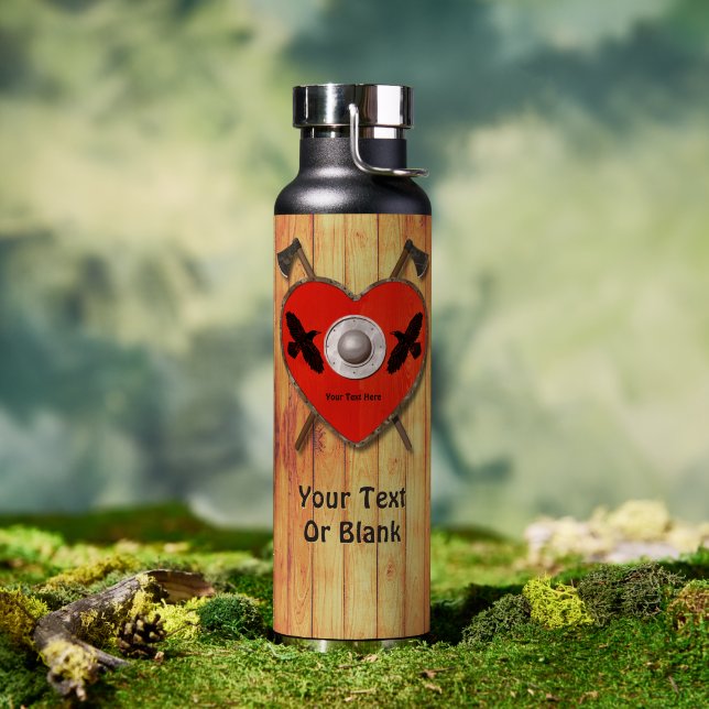 Viking Valentine - Raven Water Bottle (Outdoor (Rotated))